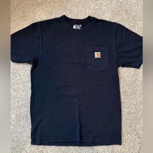 Carhartt Black Short-Sleeve Pocket Tee with Logo Patch, S